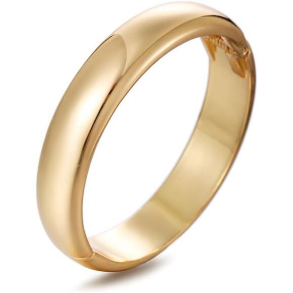 Golden Polished Chunky Twisted Hinged Waterdrop Bangle Bracelet for Women - Picture 4 of 5